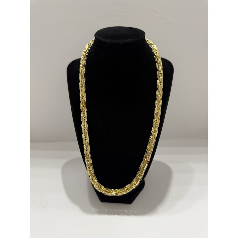 milano chain necklace 14k gold filled 24 inch 8mm handmade lobster clasp